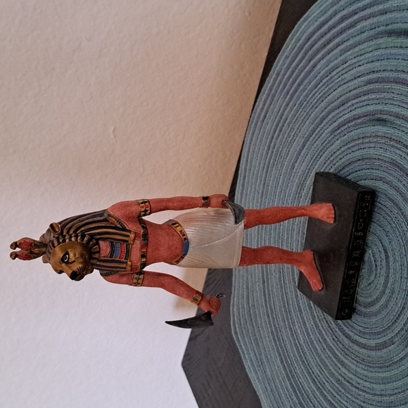 Egyptian God Sculpture with Multicolor Accents - Picture 3 of 5